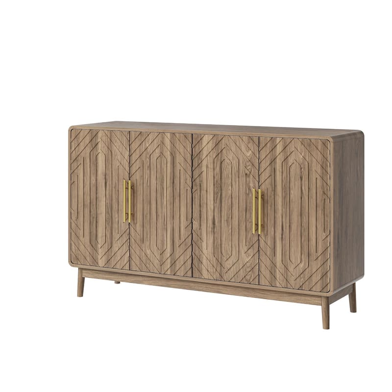 Wood Sideboard with Adjustable Shelves, 55'' Credenza Console Table