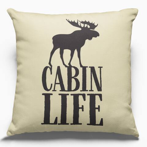 Cotton Canvas Pillow Case Cabin Life - Moose 18 x 18