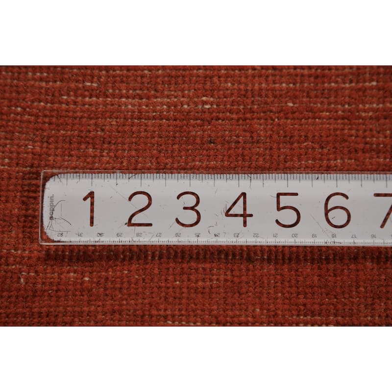 Orange Gabbeh Modern Oriental Rug Hand-Knotted Wool Carpet - 5'0" x 6'5"