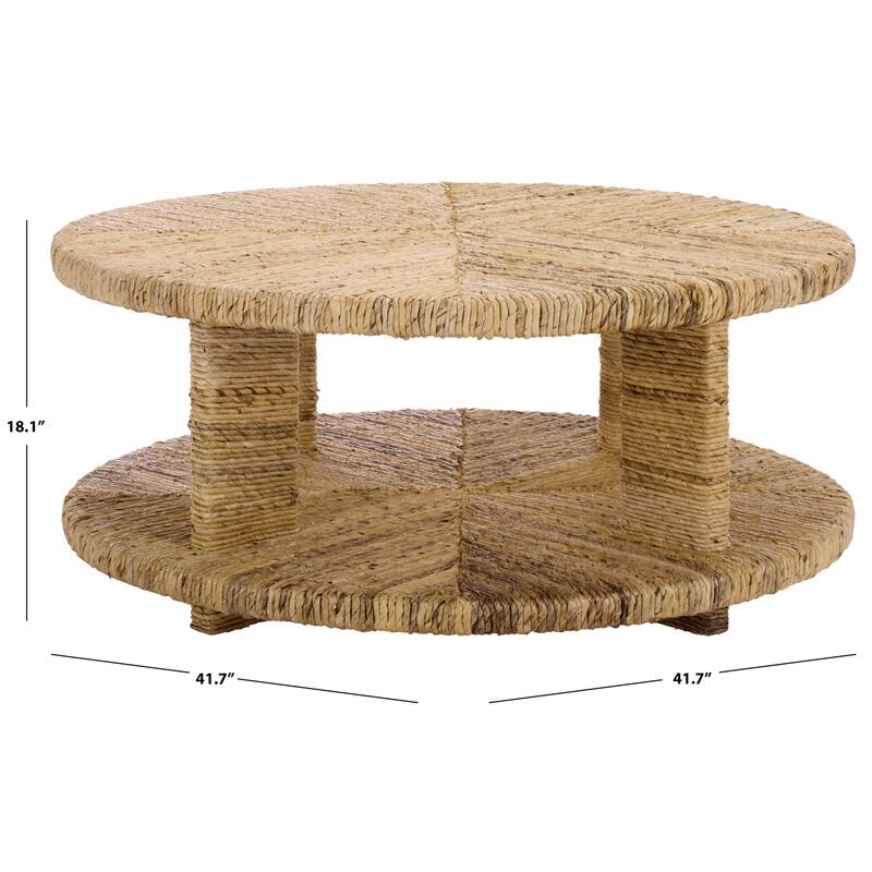SAFAVIEH Couture Rolando Abaca Round Coffee Table - 42"W x 42"D x 18"H