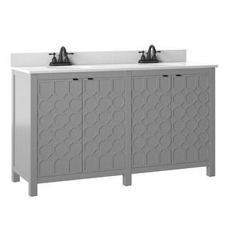 60" Unique Double Bathroom Vanity