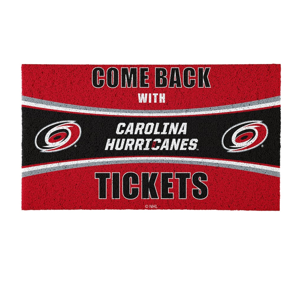 Calgary Flames 28 in. x 16 in. PVC "Come Back With Tickets" Trapper Door Mat