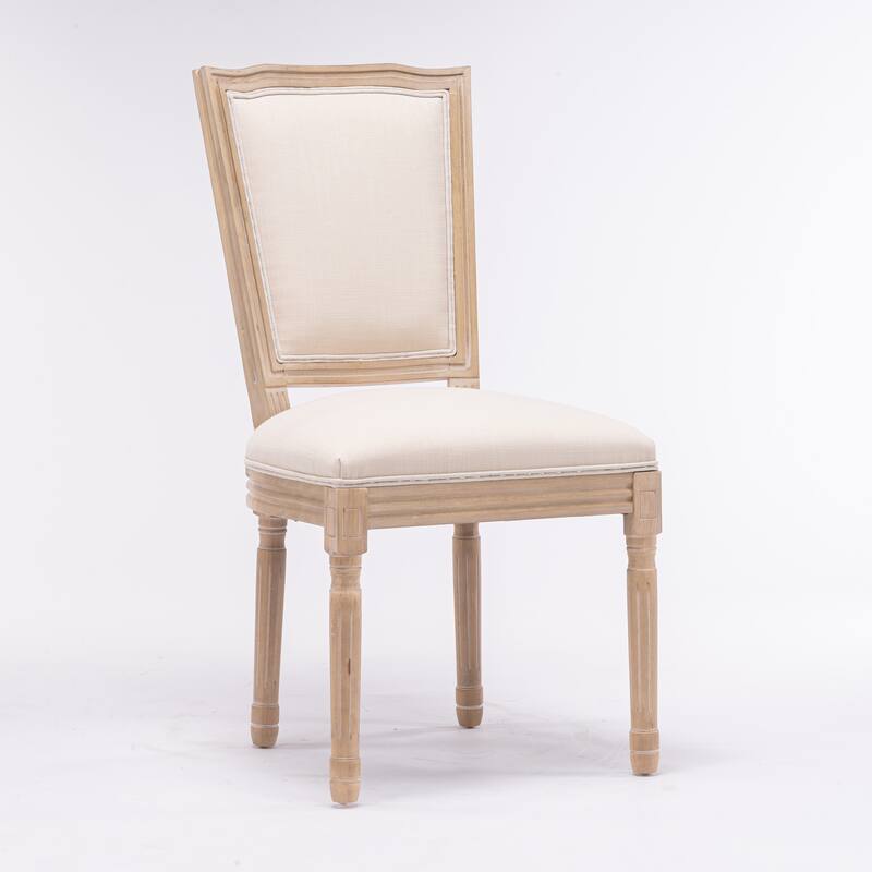 Solid Wood Frame Linen Fabric Dining Chair