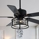 preview thumbnail 2 of 36, 52" Modern Indoor Reversible Crystal Drum Ceiling Fan with Remote Control and Light Kit Chrome BD020