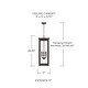 preview thumbnail 10 of 8, 11" W x 28.5" H 4-Light Outdoor Rectangular Hanging Lantern with Clear Glass - 11"W x 28.5"H