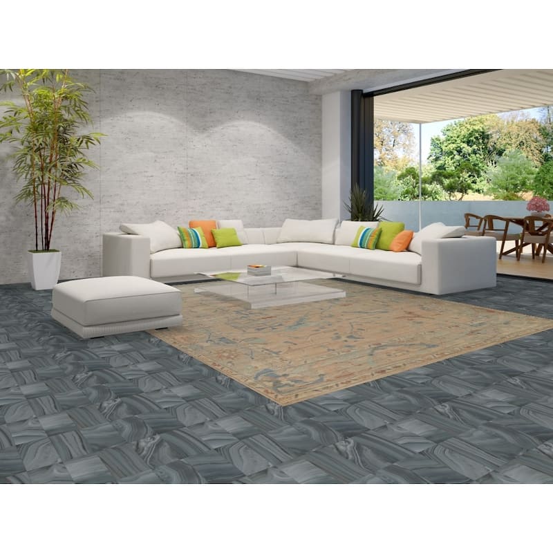 Floral Pink Oushak Turkish Area Rug Hand-Knotted Wool Carpet - 9'7"x 12'0"