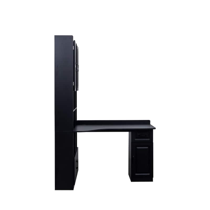 GDFStudio - Saly Modern Multi-Function Home Office Desk & Workstation with Storage, Drawers & Hutch