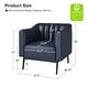 preview thumbnail 22 of 43, Alfons Industrial Leather Chair with Channel Tufting and Metal Leg by HULALA HOME