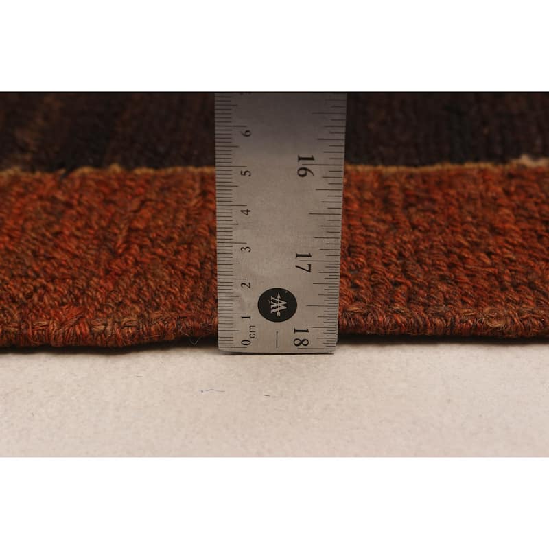 ECARPETGALLERY Flat-Weave Natural Brown Wool Tapestry Kilim - 7'7 x 10'0