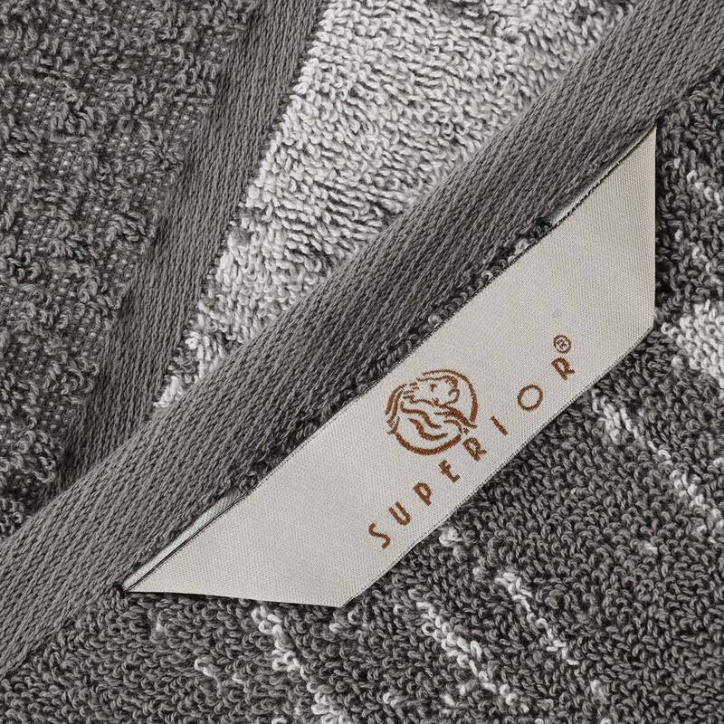 Superior Lodie Cotton Jacquard Solid and Two-Toned Washcloth Set of 12