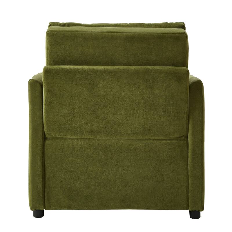 Anmytek Green Convertible Sleeper Sofa 31.5 Inch Pull Out Sofa Bed with 5-Position Adjustable Backrest Side Pockets