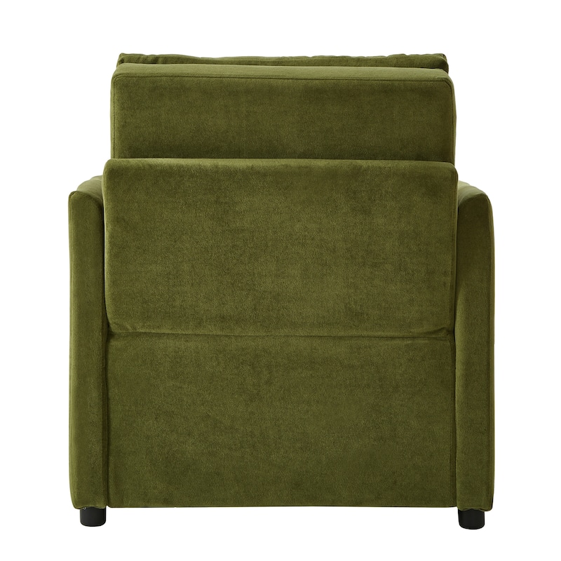 Roomfitters Convertible Sleeper Sofa with Pull-Out Bed 5-Position Adjustable Backrest Side Pockets & Storage Basket