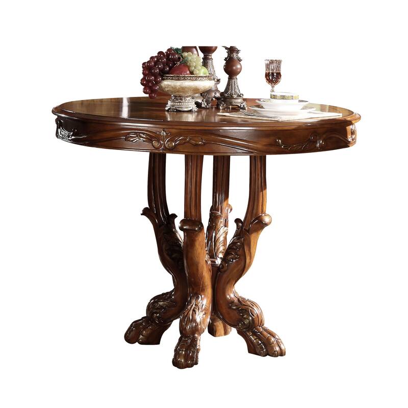 Anastasia Cherry Oak Counter Height Table with Single Pedestal