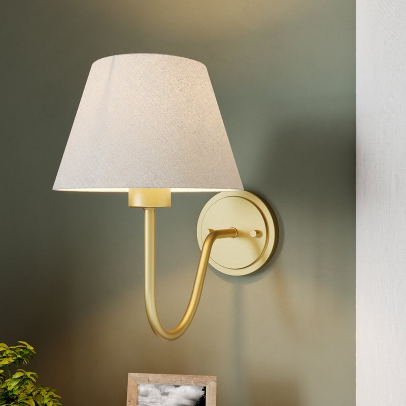 Acroma 1-Light Steel Dimmable Armed Sconce - N/A