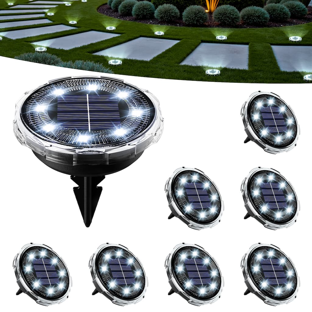 Clear Cold White Led Ground Lights With Gear Design, Waterproof Landscape Pathway Lights