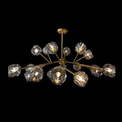 Brass Sputnik Modern Crystal Chandelier 43 in Wide 18 Lights