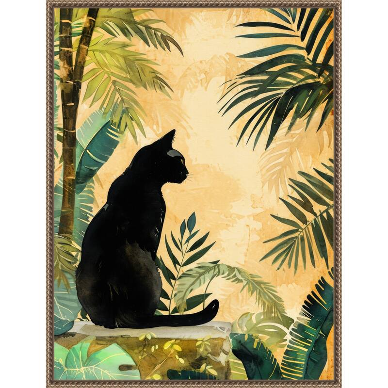 Cats Life Jungle by Justyna Jaszke Framed Canvas Wall Art