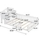 preview thumbnail 11 of 29, Full-Size Montessori Floor Bed with Bookcases & Blackboards, Solid Wood Design for Kids with Guardrails & Storage, Grey