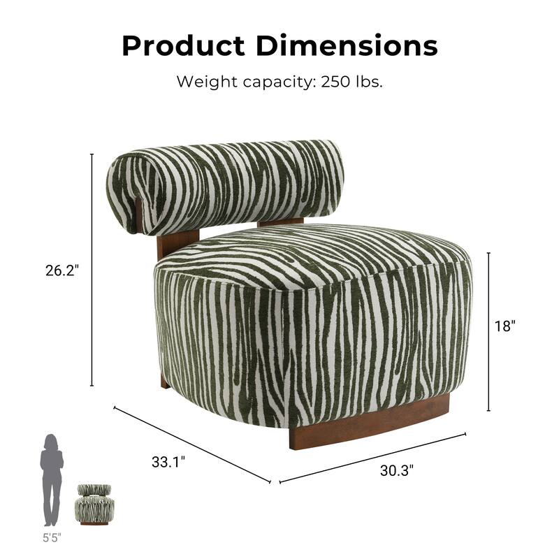 Furniture of America Orynt Modern Zebra Upholstered Accent Chair