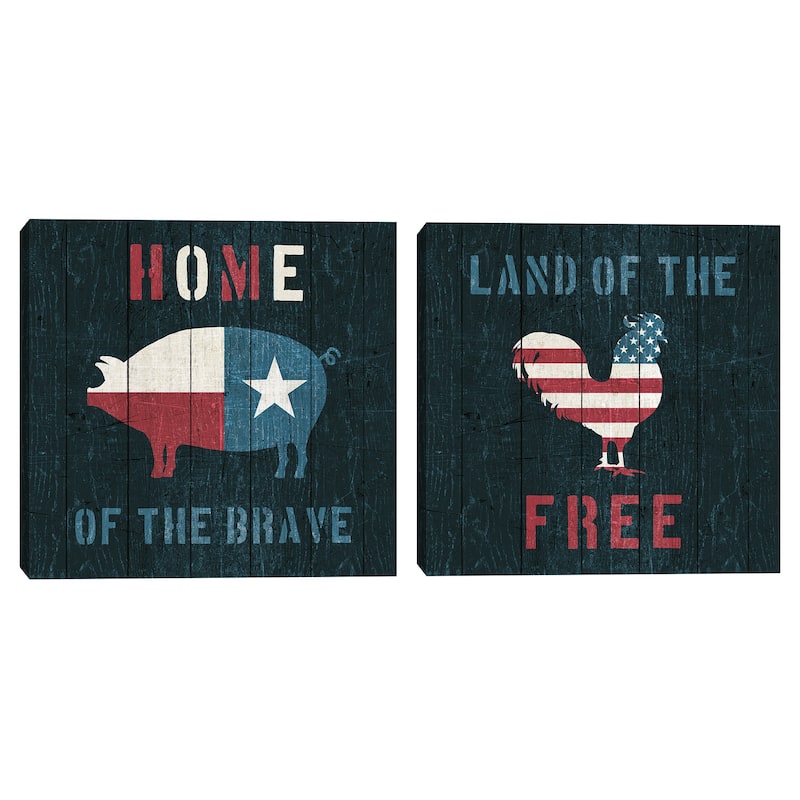 American Farm Texas & American Farm Rooster Canvas Art Prints