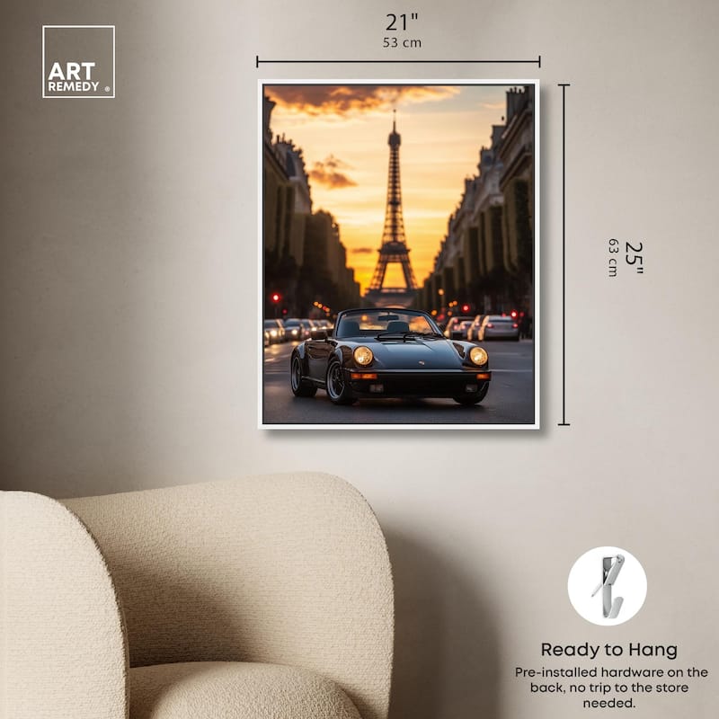 Parisian Porsche Twilight II Canvas by Art Remedy