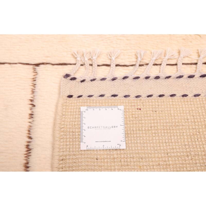 ECARPETGALLERY Hand-knotted Pak Finest Marrakesh Cream Wool Rug - 7'0 x 9'9