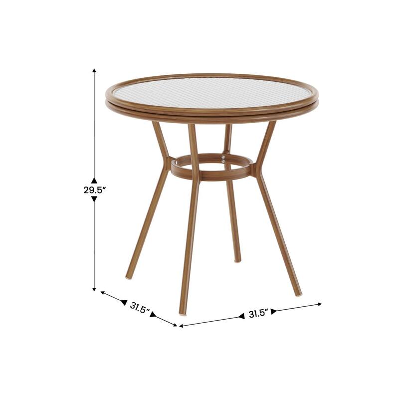 Indoor/Outdoor Commercial Glass Top Bistro Table