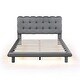 preview thumbnail 15 of 20, Marshmallow Shaped Button-Tufted Headboard LED Platform Bed