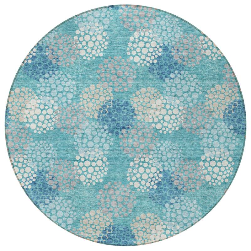 HomeRoots Polka Dot Transitional Rectangle Outdoor Rug