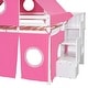 preview thumbnail 14 of 34, Full Loft Bed with Castle Tent & Tower and Solid Wood Frame, 400lb Capacity, Playhouse Design