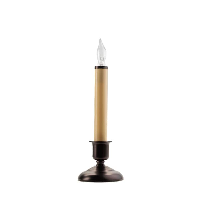 Single Light Window Candles - 9" - Beige and Brown - Set of 4