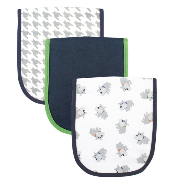 slide 1 of 1, Luvable Friends Baby Boy Cotton Burp Cloths with Fiber Filling 3pk, Dog, One Size - Dog - One Size One Size - Dog