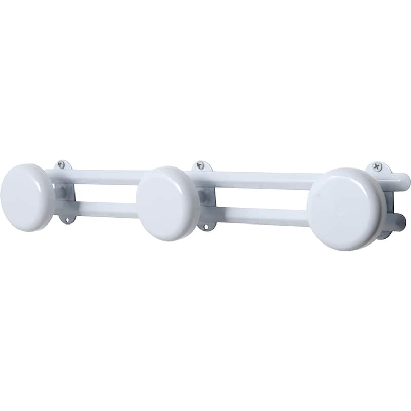 Wall Mounted Coat and Hat 3 Hooks Rail/Rack White or Chrome - 17" L x 2.7" D x 2.8" H