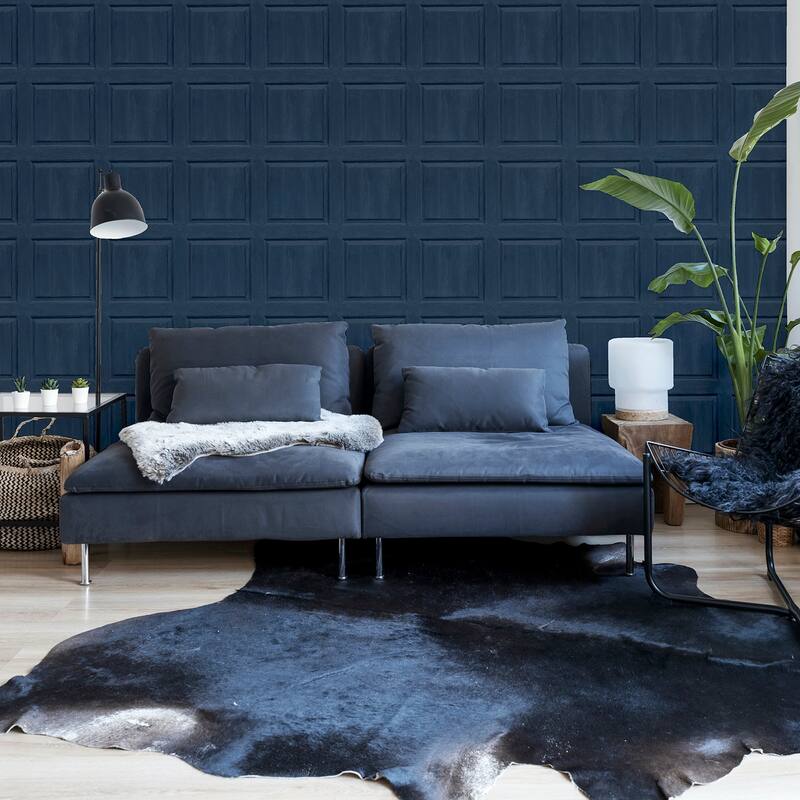 Arthouse Bellamy Navy Wooden Panel Wallpaper