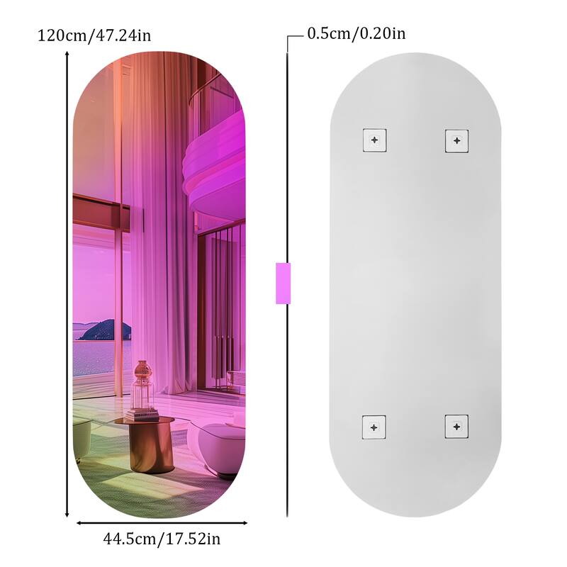 Wall Mounted Mirror, Decorative Iridescent Mirror