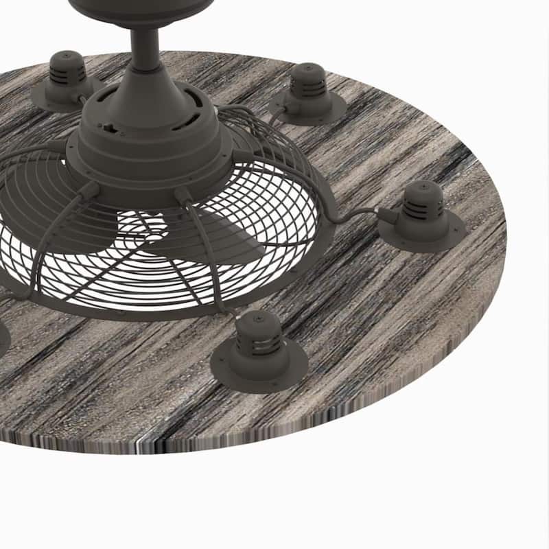 Fanimation Studio Collection Dex 12 inch Matte Griege Fandelier Ceiling Fan With LED Lights and Remote