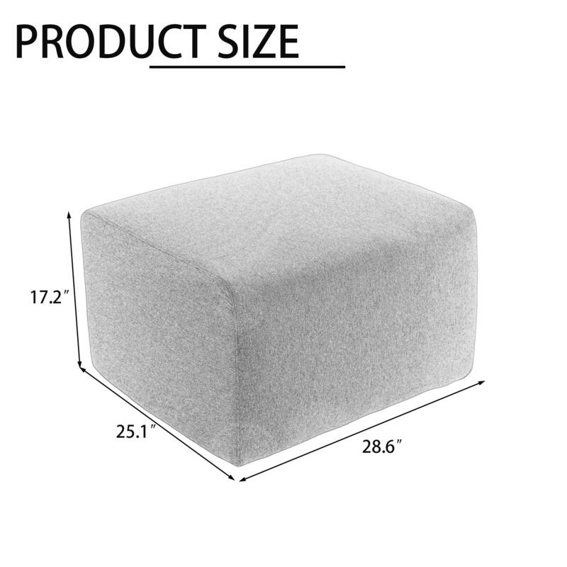 No Assembly Outdoor Patio Modular Sofa with Ottoman, Coffee Table