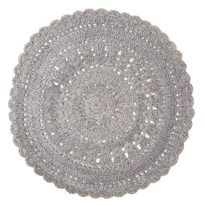 ECARPETGALLERY Braid weave Sienna Grey Wool Rug - 3'4 x 3'4