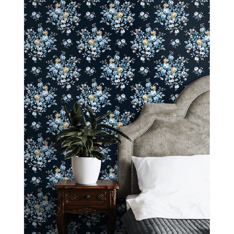 NextWall Floral Bunches Peel and Stick Wallpaper