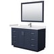 preview thumbnail 53 of 98, Miranda Single Vanity Set, Cultured Marble Top, 46-Inch Mirror 54-Inch Single - Dark Blue, Nickel Trim, White Cultured Marble Top