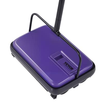 Carbon Steel Manual Carpet Sweeper with 7.87in Brush and Easy Dustbin - 44.1 x 9.1 x 6.3 inch