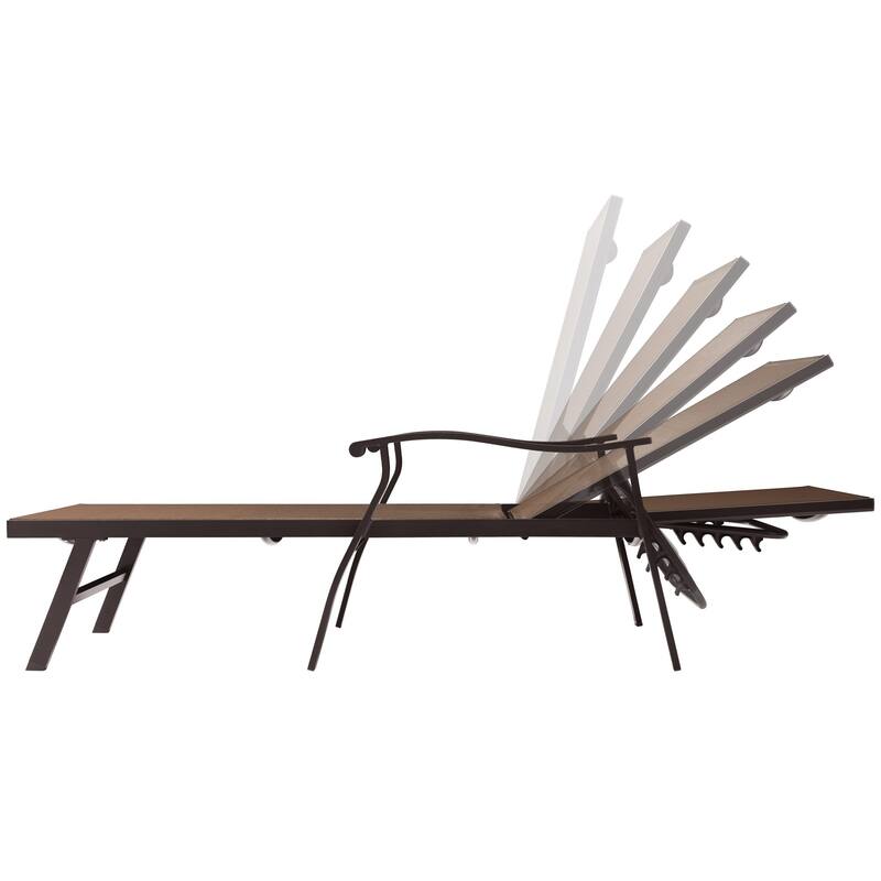 VredHom Outdoor Aluminum Adjustable Chaise Lounge (Set of 2)