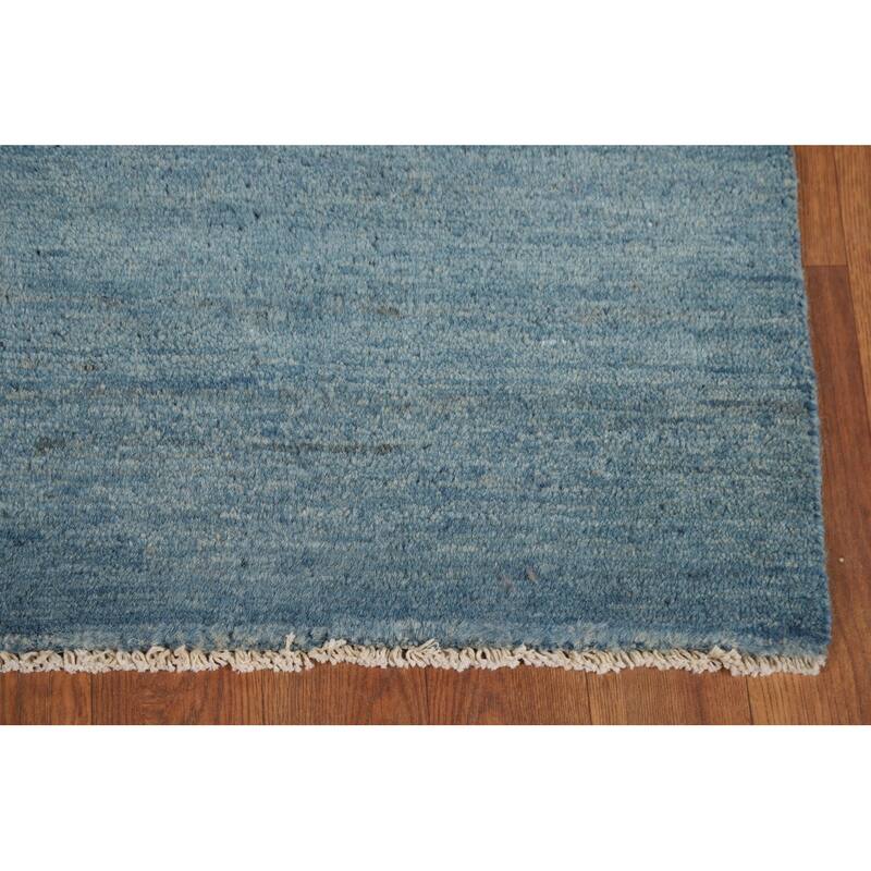 Modern Gabbeh Oriental Foyer Rug Blue Handmade Wool Carpet - 3'3"x 5'0"