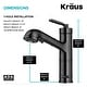 preview thumbnail 118 of 144, Kraus 2-Function 1-Handle 1-Hole Pulldown Sprayer Brass Kitchen Faucet