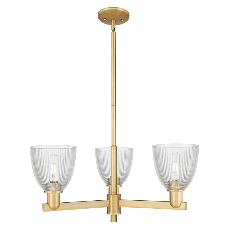 Innovations Lighting Endless Possibilities Arcadia - Castile - 3 Light 28" Stem Hung Chandelier - Clear/Brushed Brass