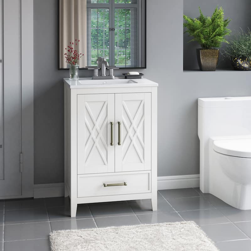 24" Single Bathroom Vanity with Lower Drawer