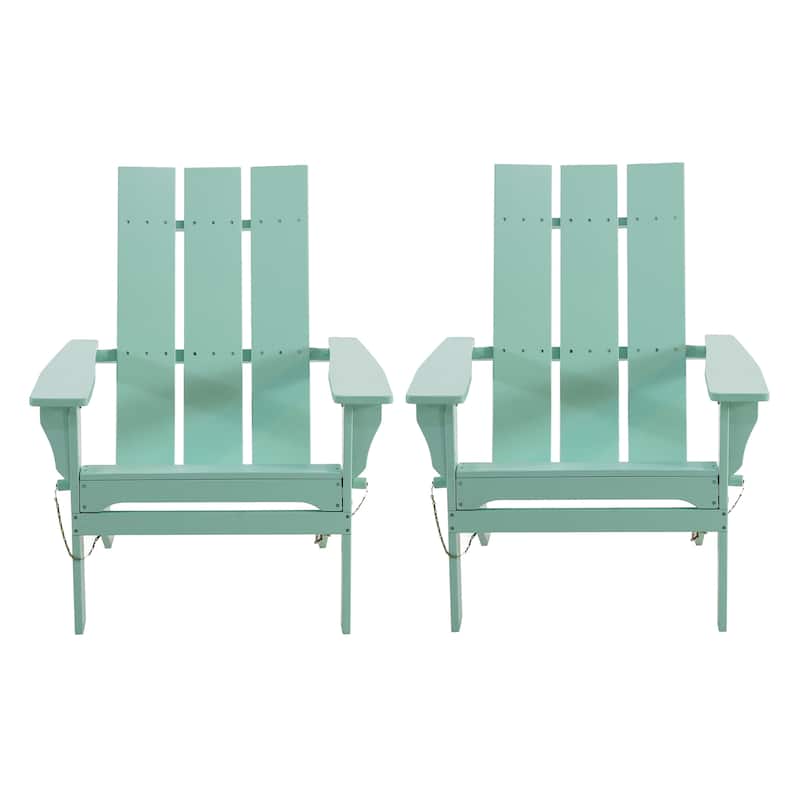 Zuma Outdoor Outdoor Acacia Wood Foldable Adirondack Chairs (Set of 2) by Christopher Knight Home