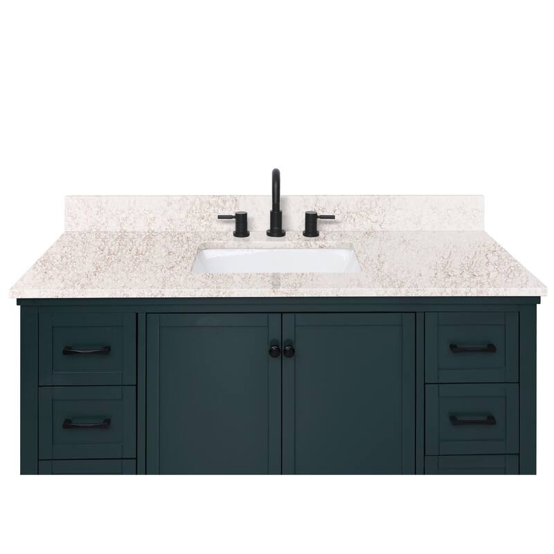 Avanity Quartz Vanity Top with Rectangular Undermount Sinks