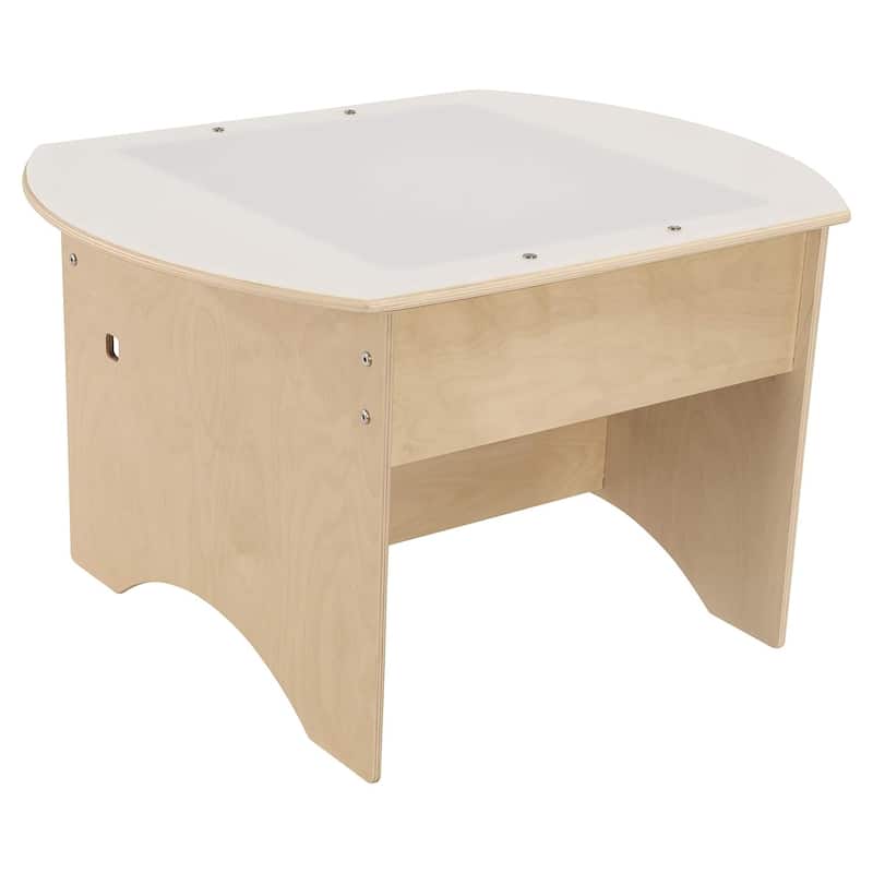 Contender 30" Brilliant Light Activity Table without Storage for Kids and Toddlers, Birch Wood Sturdy Kids Table