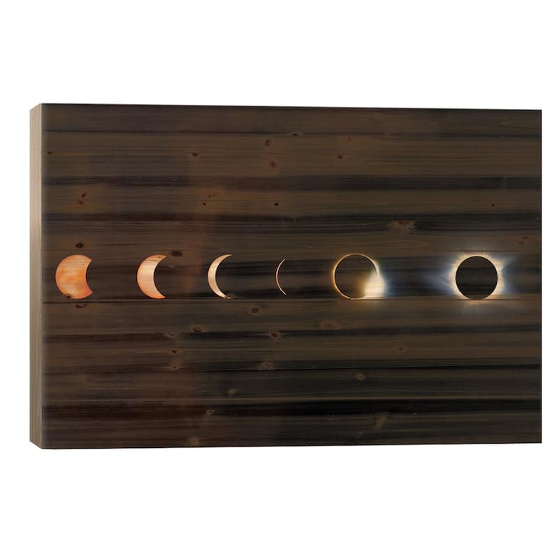 Phases Of A Total Eclipse Print On Wood by Jonathan Ross Photography - Multi-Color - 26x40x1.5